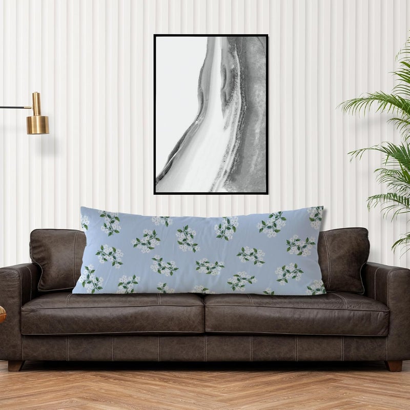Exqcom Store Blue Hydrangea Chinoiserie Body Pillow Covers 20x54, Grandmillennial Home Decor, Girly Aesthetic Hydrangea Floral Long Body Pillow Case Cover with Hidden Zipper for Women Adults Girls - Image 4